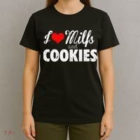 I Love Milfs And Cookies Gift Funny Cougar Lover Joke Gift T-Shirt thumb 4