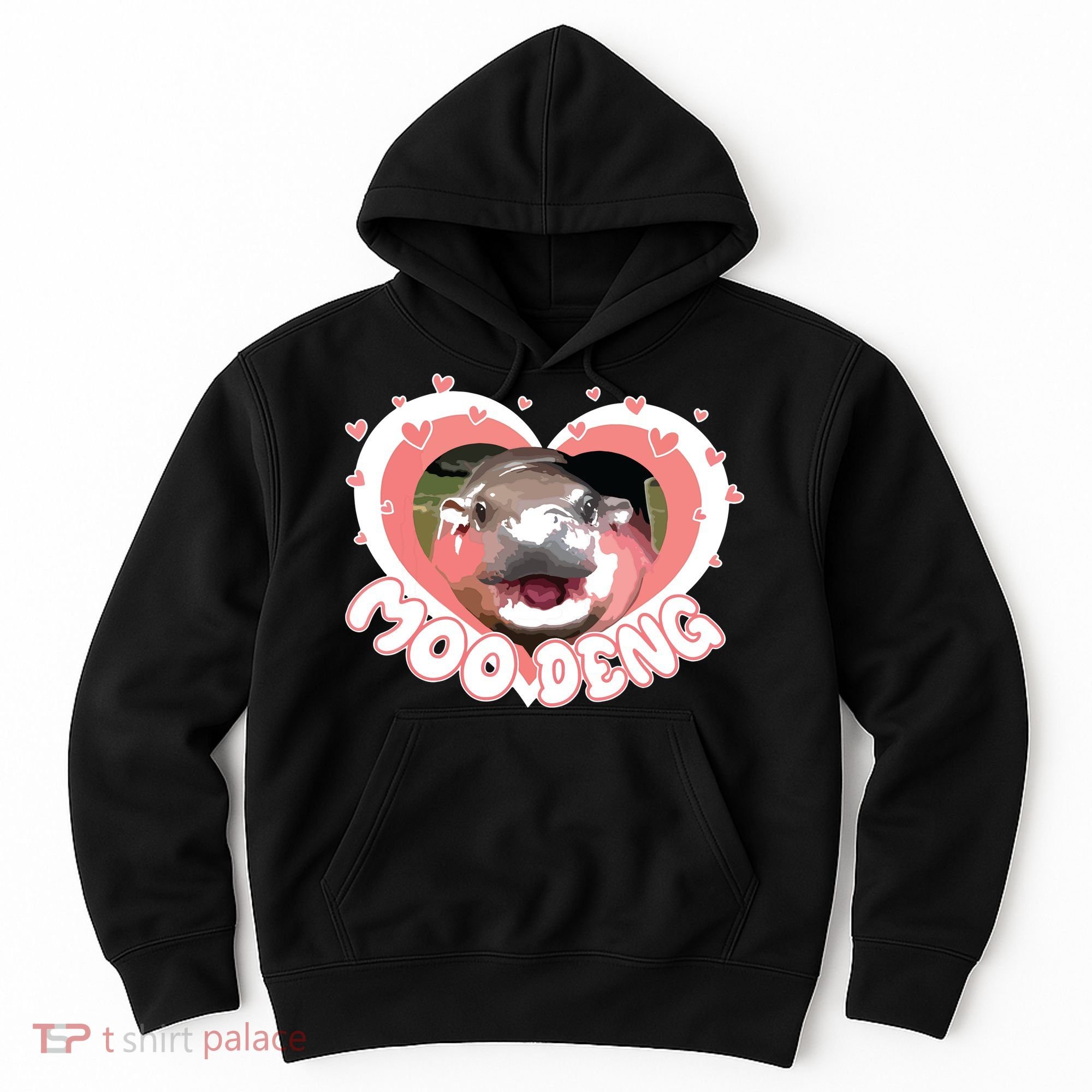 I Love Moo Deng Baby Hippo Moo Deng I Heart Moo Deng Hoodie
