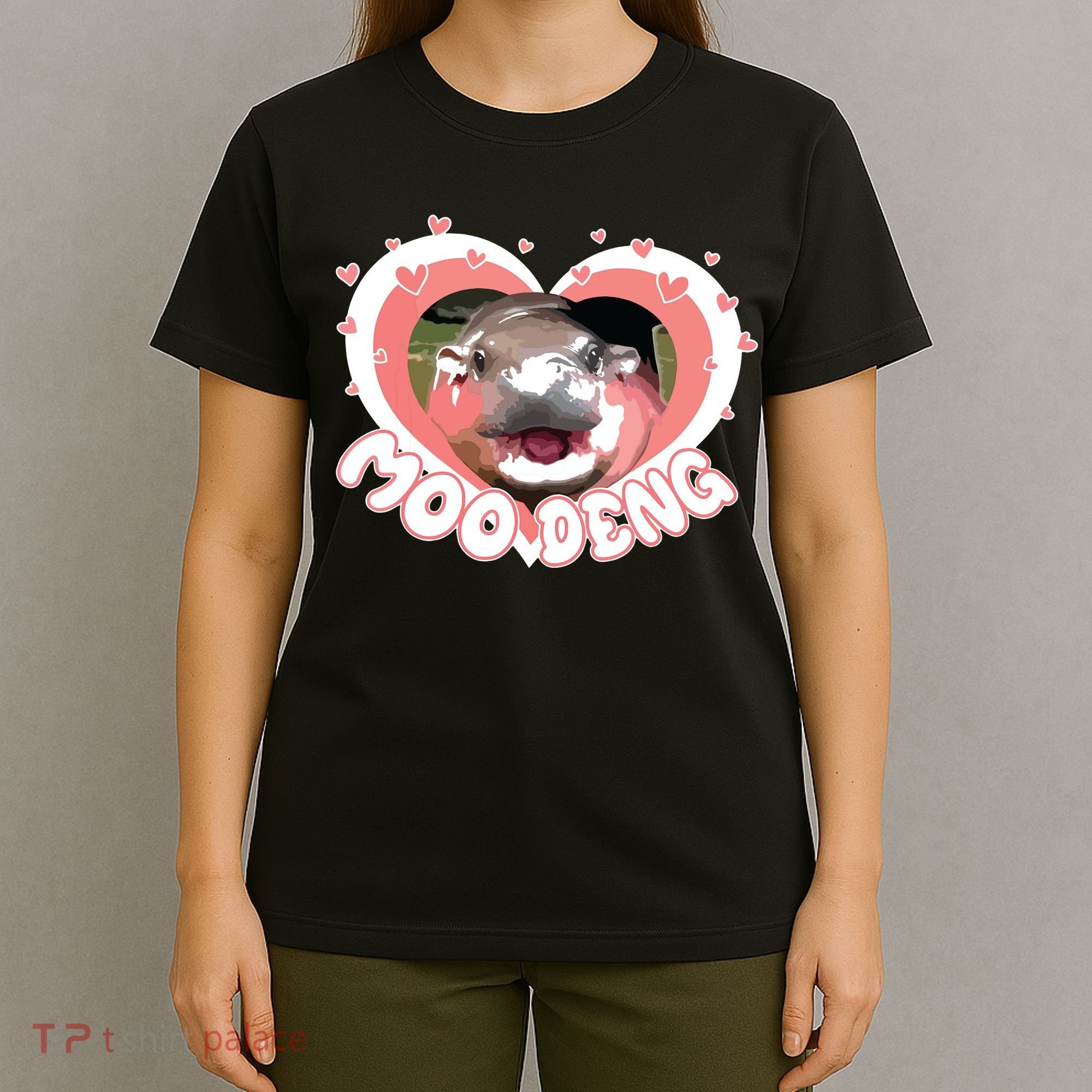 I Love Moo Deng Baby Hippo Moo Deng I Heart Moo Deng T-Shirt