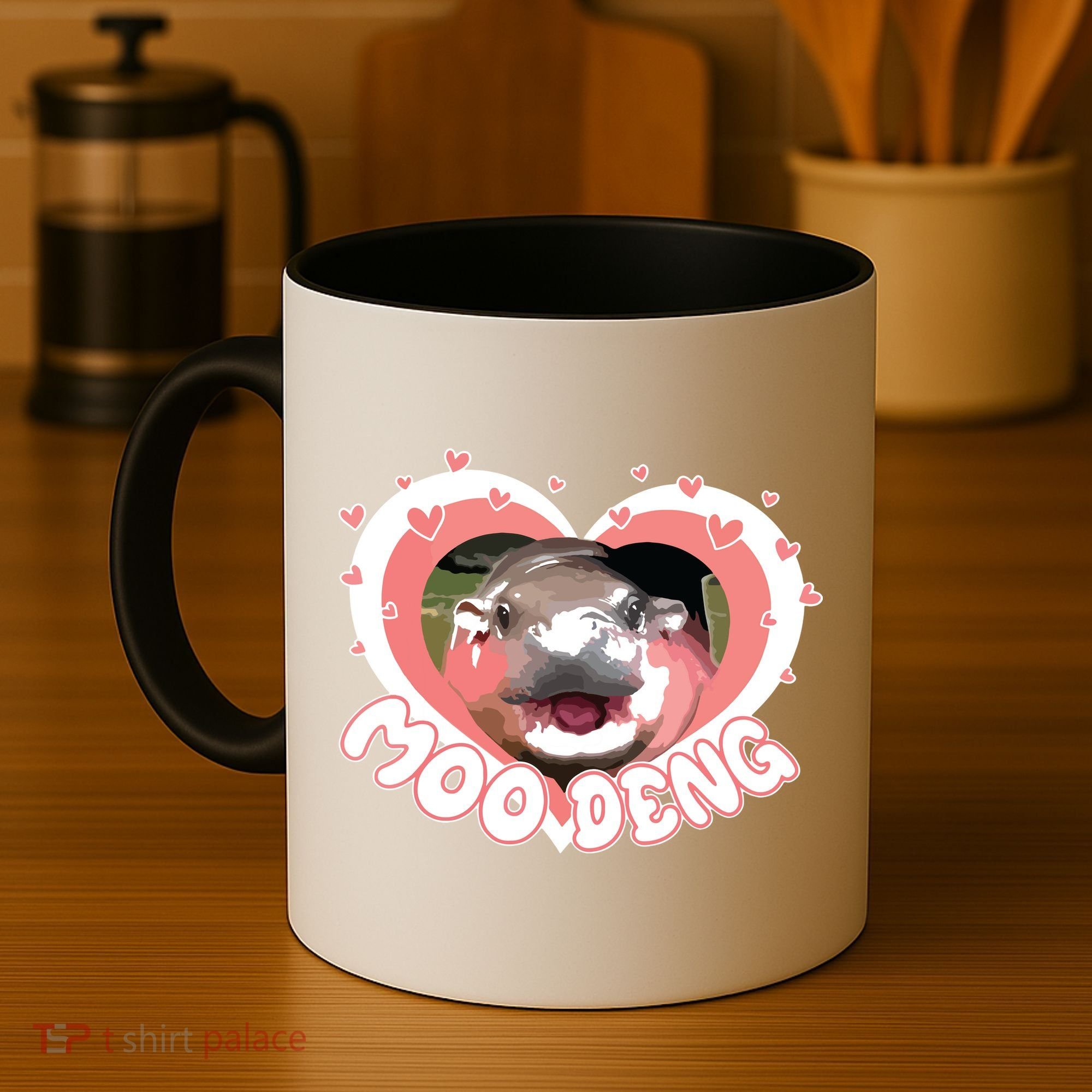 I Love Moo Deng Baby Hippo Moo Deng I Heart Moo Deng Coffee Mug