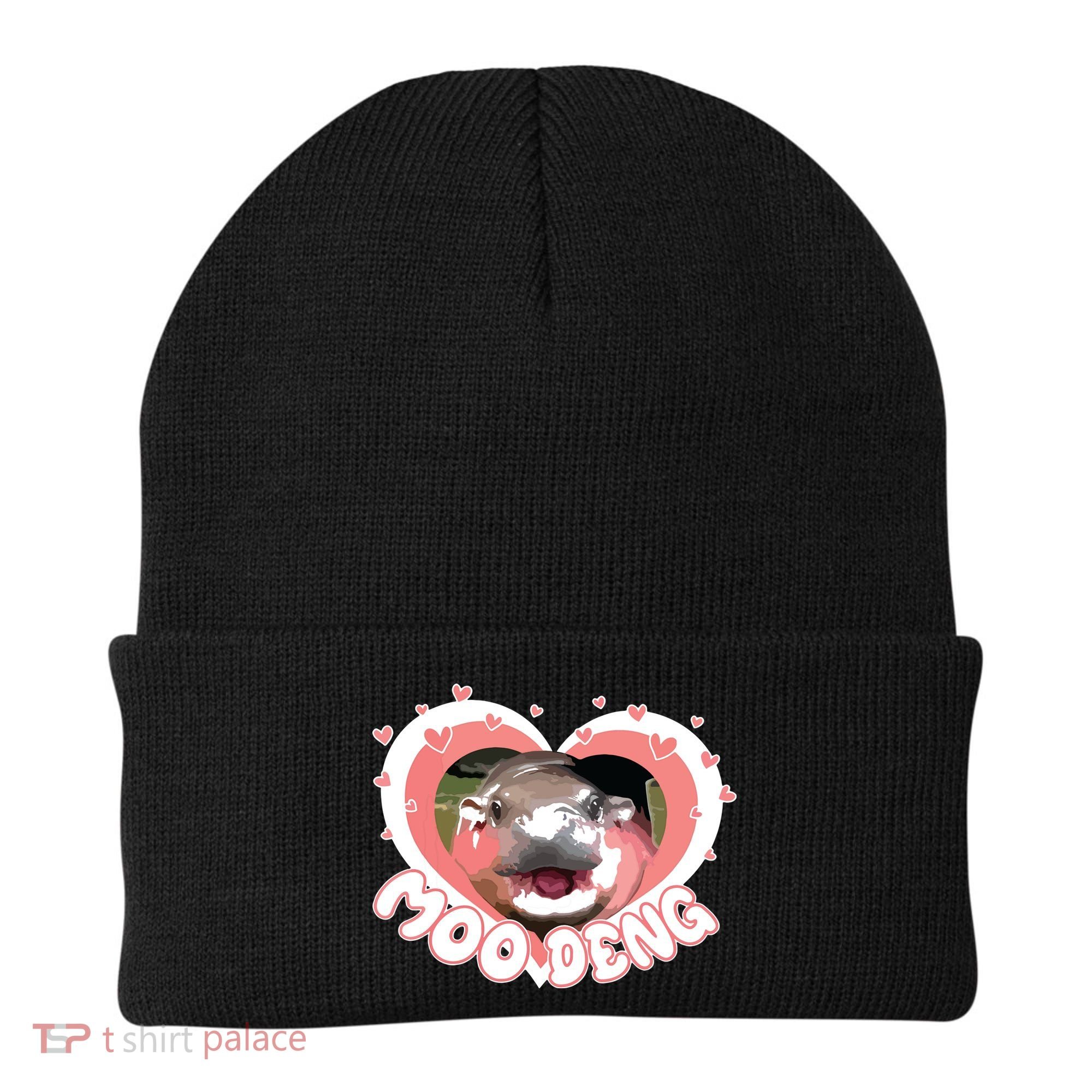 I Love Moo Deng Baby Hippo Moo Deng I Heart Moo Deng Beanie
