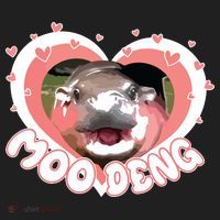 I Love Moo Deng Baby Hippo Moo Deng I Heart Moo Deng Beanie thumb 2