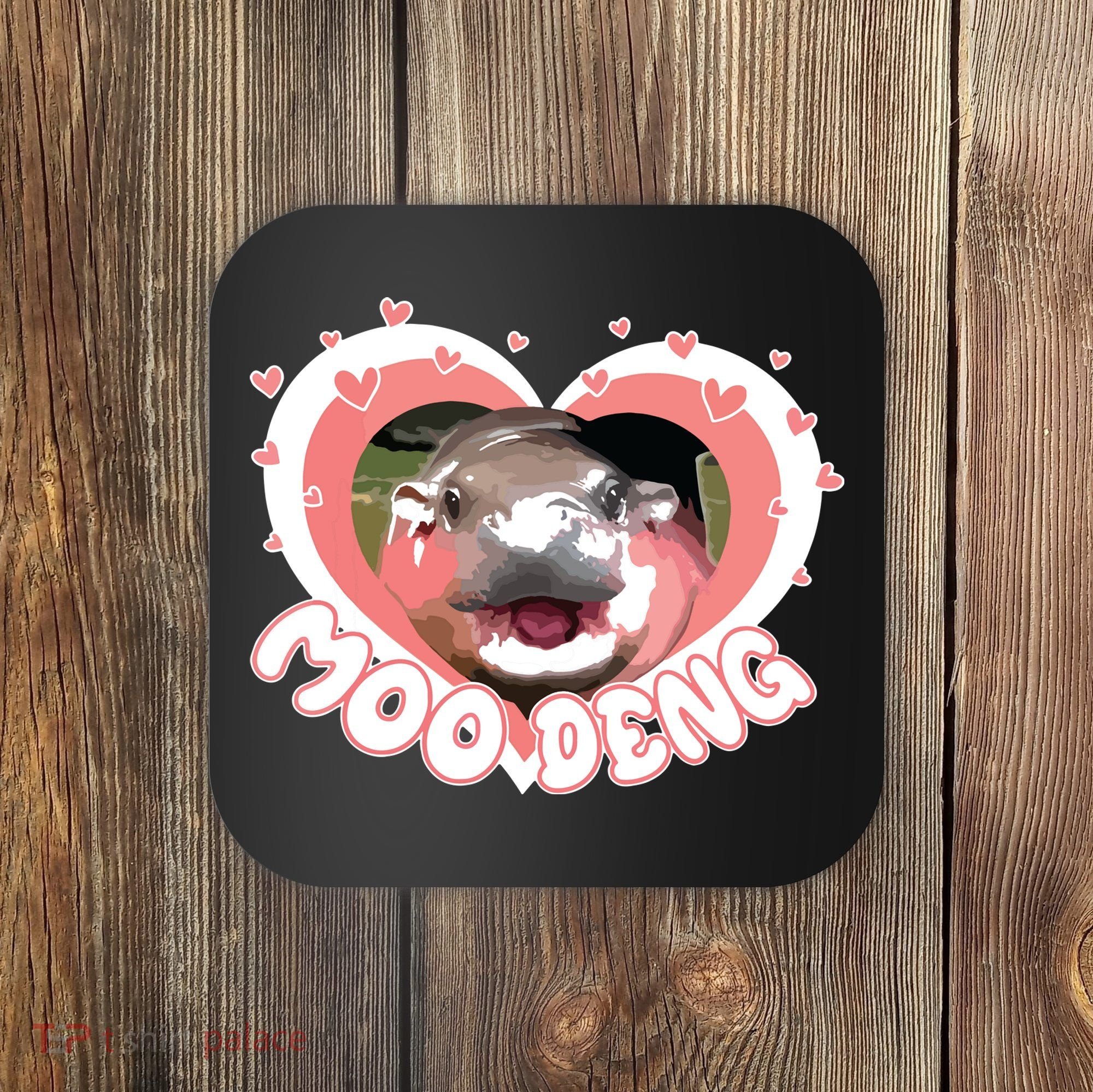 I Love Moo Deng Baby Hippo Moo Deng I Heart Moo Deng Coaster