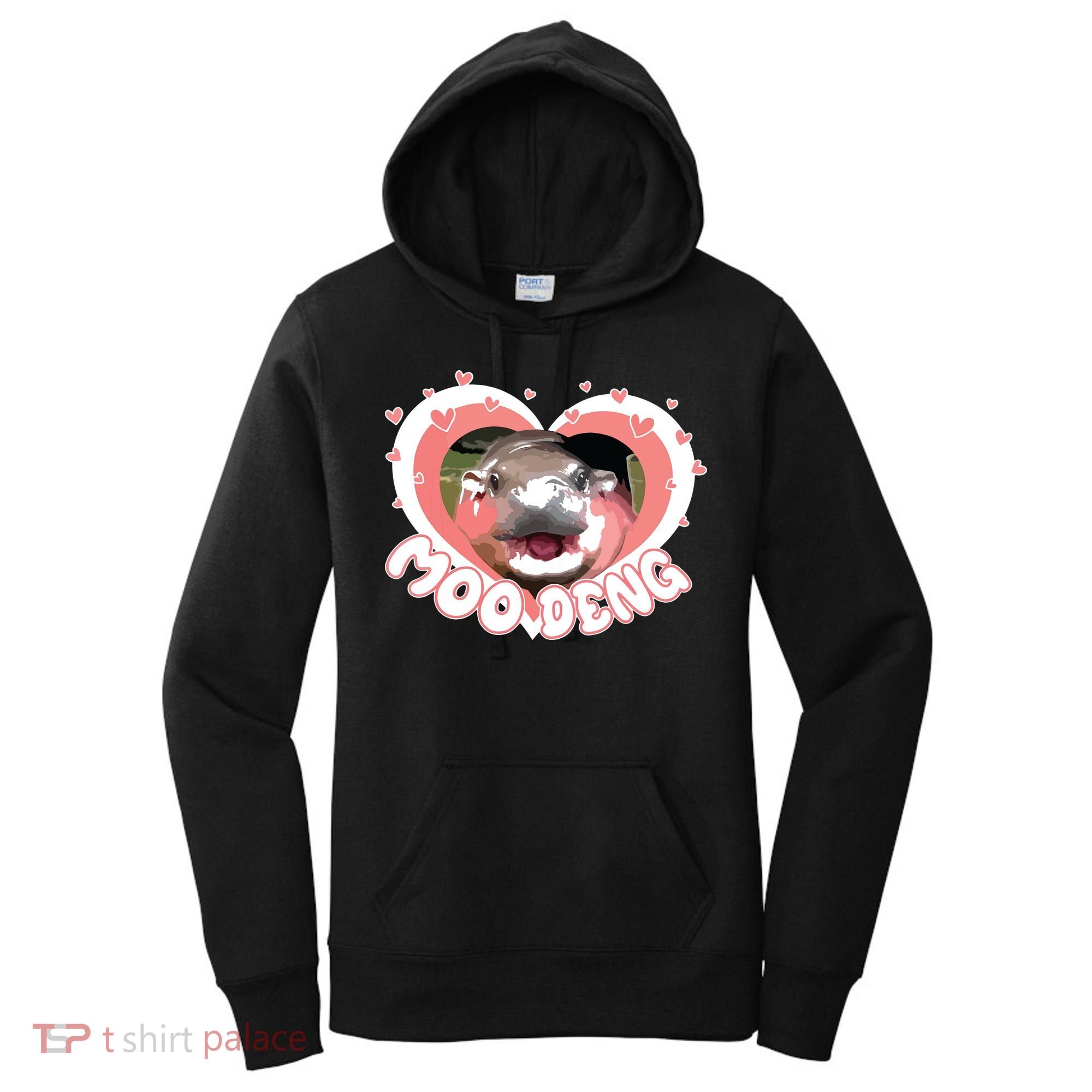 I Love Moo Deng Baby Hippo Moo Deng I Heart Moo Deng Women's Hoodie