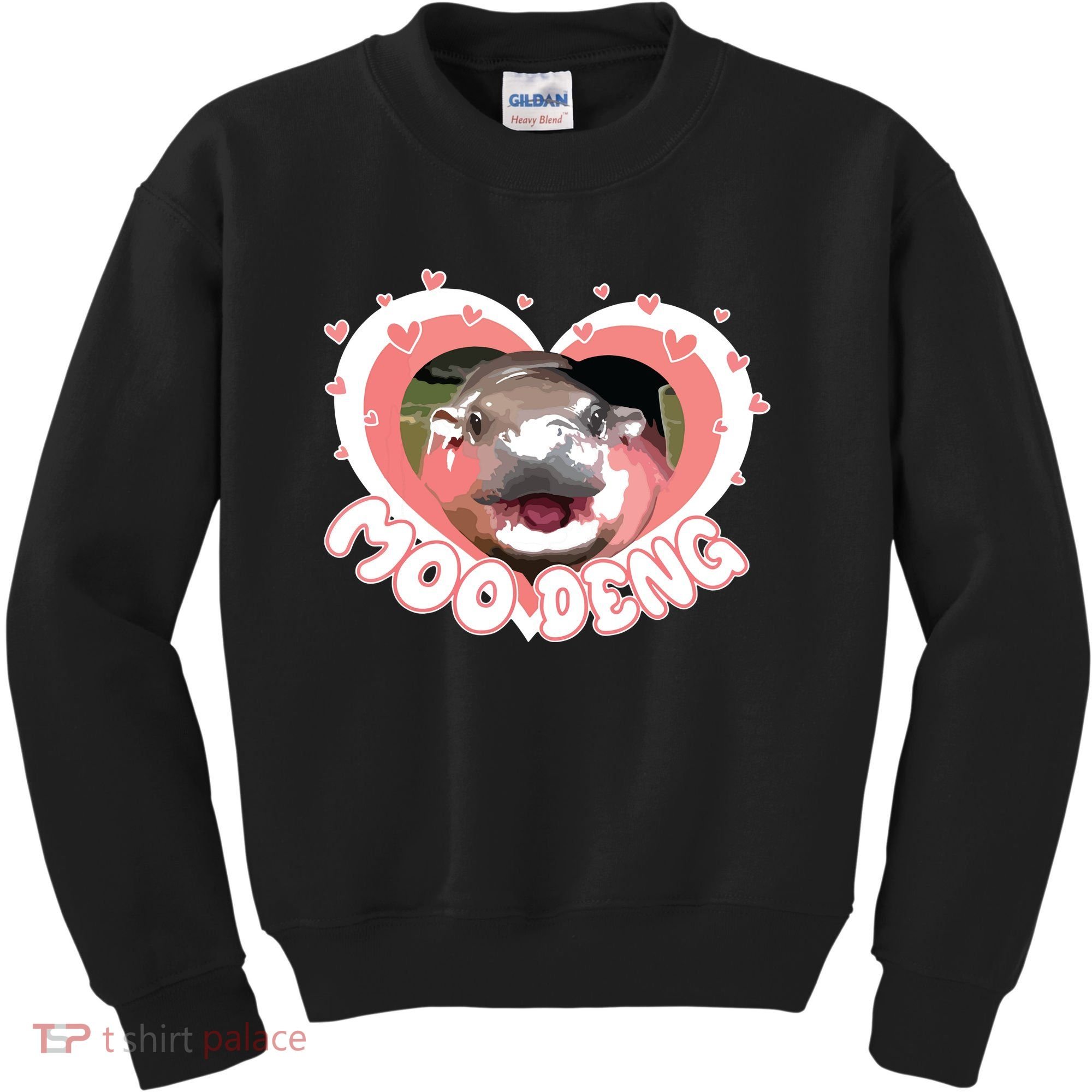 I Love Moo Deng Baby Hippo Moo Deng I Heart Moo Deng Kids Sweatshirt
