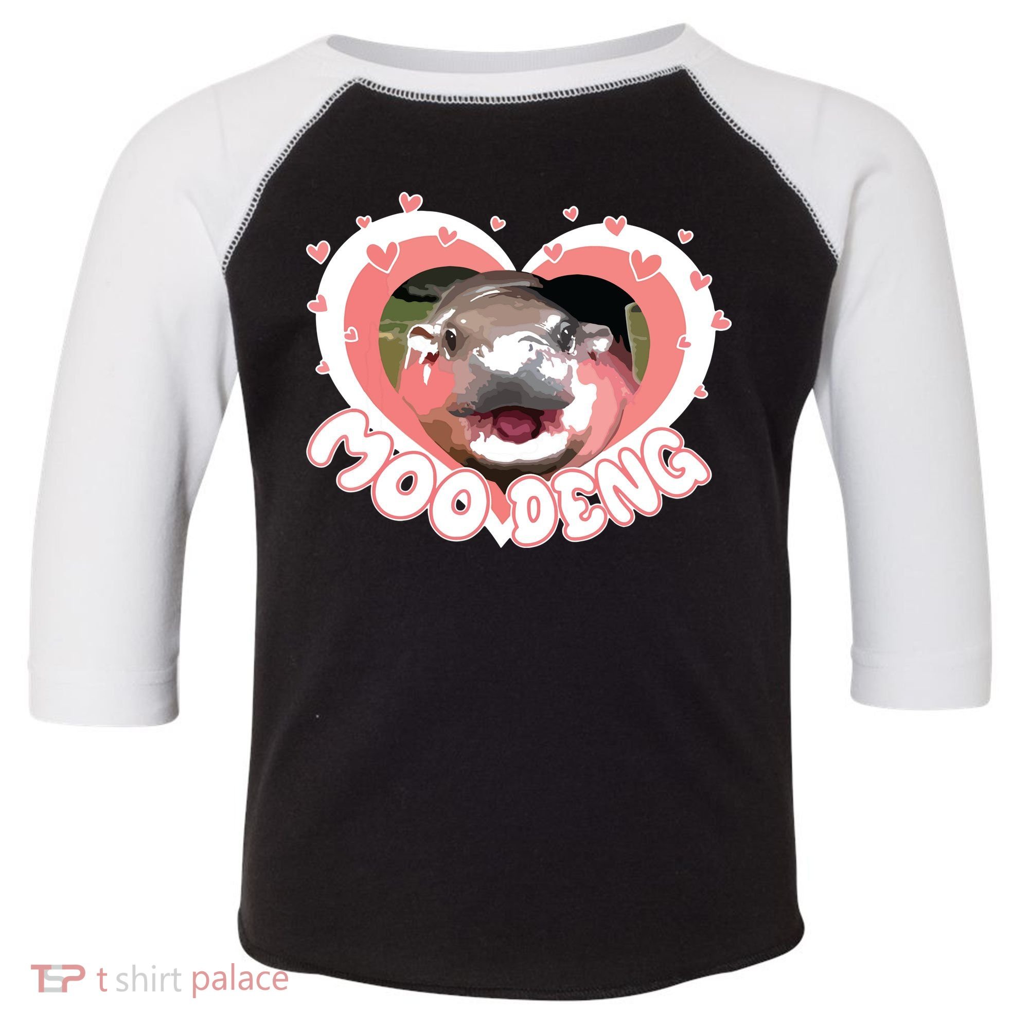 I Love Moo Deng Baby Hippo Moo Deng I Heart Moo Deng Toddler Fine Jersey T-Shirt