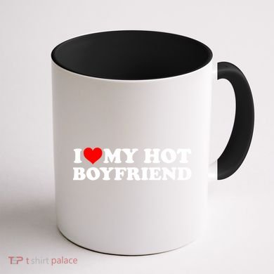 I Love My Hot Boyfriend Coffee Mug back