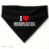 I Love Microplastics Dank Meme Funny Viral Quote Trendy USA-Made Doggie Bandana thumb 0