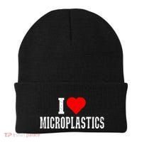 I Love Microplastics Dank Meme Funny Viral Quote Trendy Beanie thumb 0