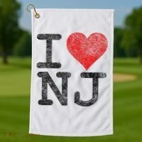 I Love New Jersey I Heart Nj Golf Towel thumb 1