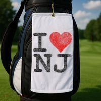 I Love New Jersey I Heart Nj Golf Towel thumb 2