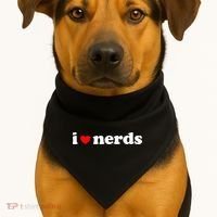 I Love Nerds USA-Made Doggie Bandana thumb 1