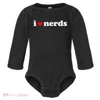 I Love Nerds Baby Long Sleeve Bodysuit thumb 0