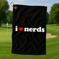 I Love Nerds Golf Towel thumb 1