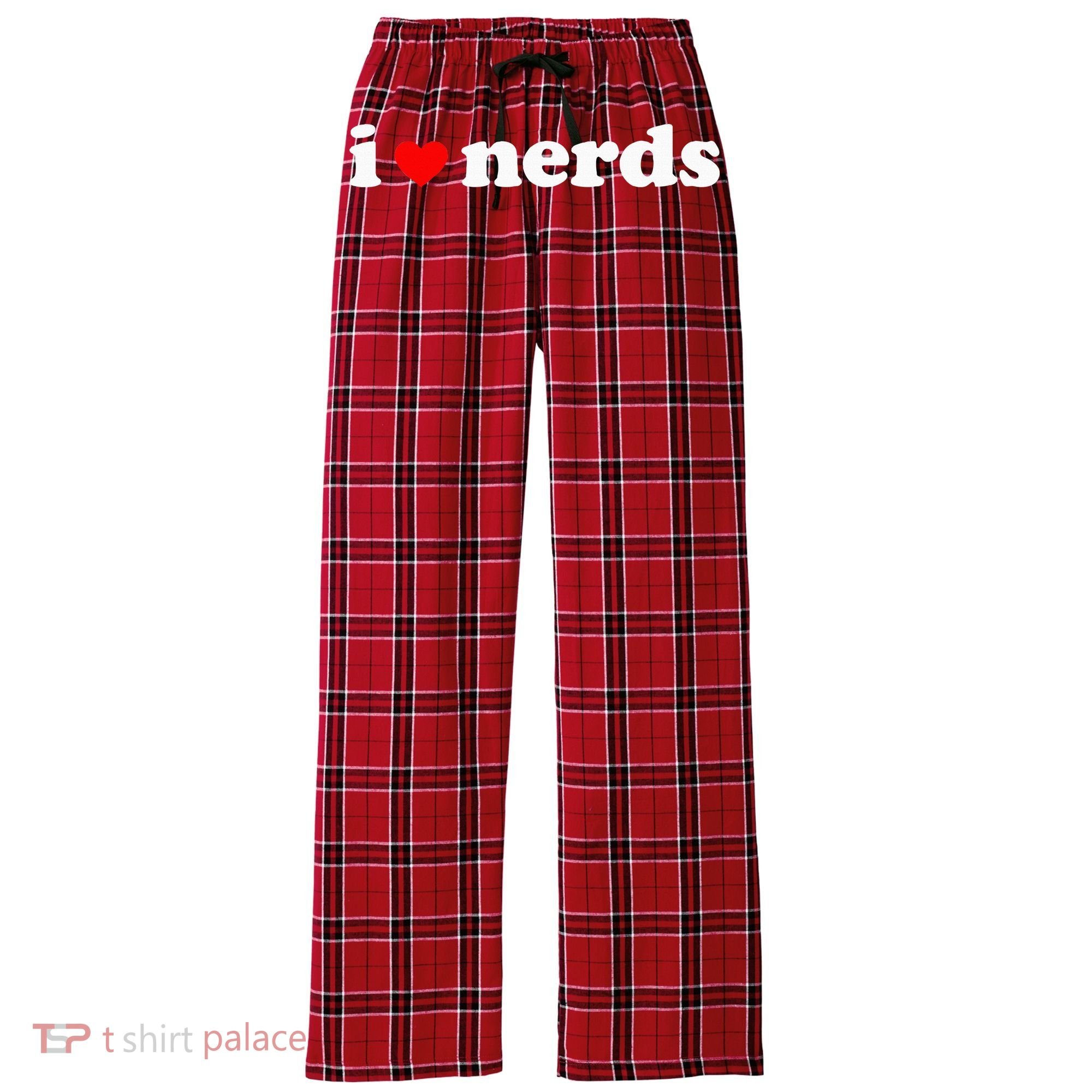 I Love Nerds Women's Flannel Plaid Pajama Pants