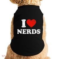 I Love Nerds Outfit Distressed I Heart Nerds Doggie Tank thumb 0