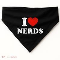 I Love Nerds Outfit Distressed I Heart Nerds USA-Made Doggie Bandana thumb 0