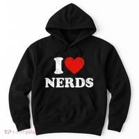 I Love Nerds Outfit Distressed I Heart Nerds Hoodie thumb 0