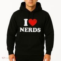 I Love Nerds Outfit Distressed I Heart Nerds Hoodie thumb 2
