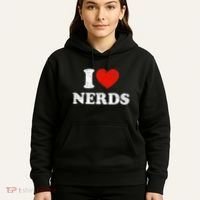 I Love Nerds Outfit Distressed I Heart Nerds Hoodie thumb 5
