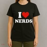 I Love Nerds Outfit Distressed I Heart Nerds T-Shirt thumb 4