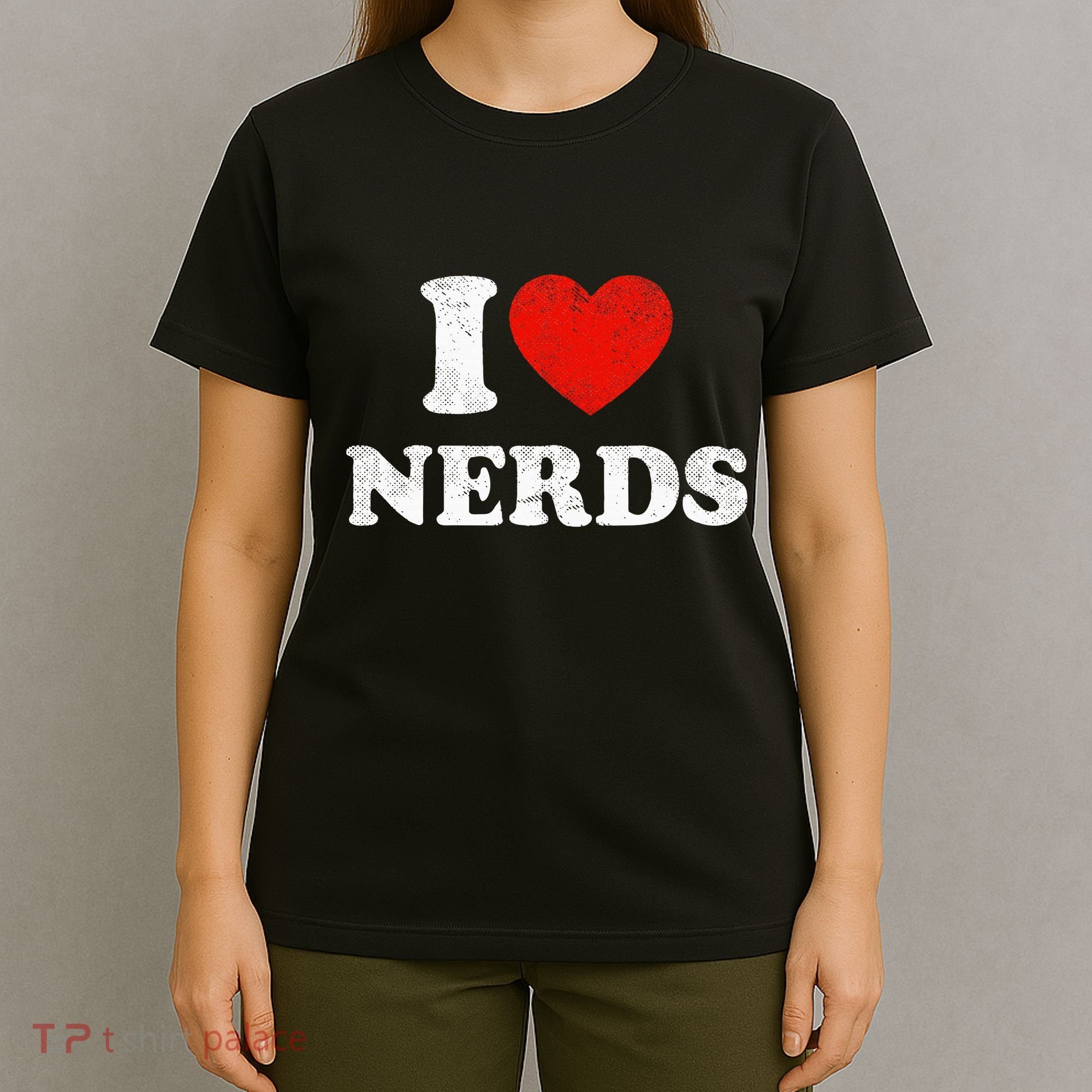 I Love Nerds Outfit Distressed I Heart Nerds T-Shirt