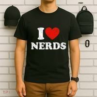 I Love Nerds Outfit Distressed I Heart Nerds T-Shirt thumb 6
