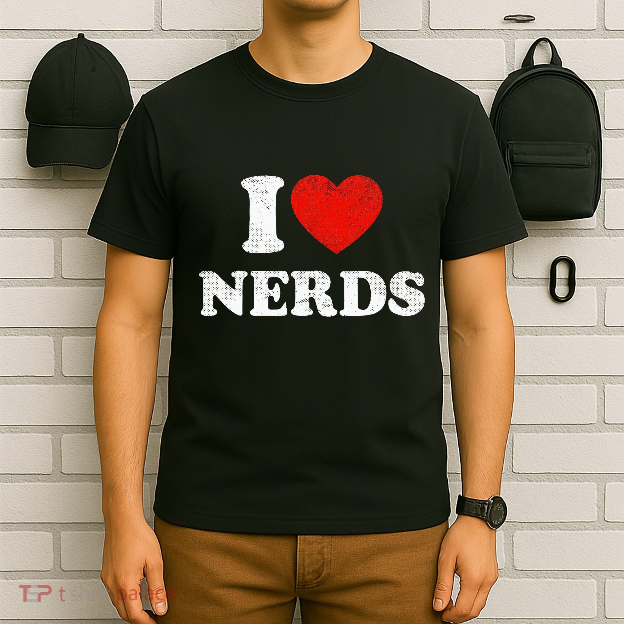 I Love Nerds Outfit Distressed I Heart Nerds T-Shirt