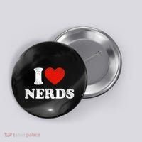 I Love Nerds Outfit Distressed I Heart Nerds Button thumb 0