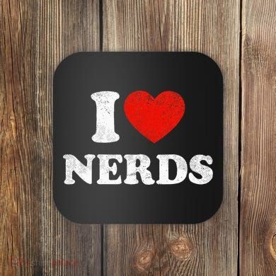 I Love Nerds Outfit Distressed I Heart Nerds Coaster