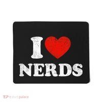 I Love Nerds Outfit Distressed I Heart Nerds Mousepad thumb 0