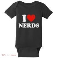 I Love Nerds Outfit Distressed I Heart Nerds Baby Bodysuit thumb 0