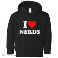 I Love Nerds Outfit Distressed I Heart Nerds Toddler Hoodie thumb 0