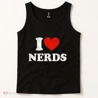 I Love Nerds Outfit Distressed I Heart Nerds Tank Top thumb 2