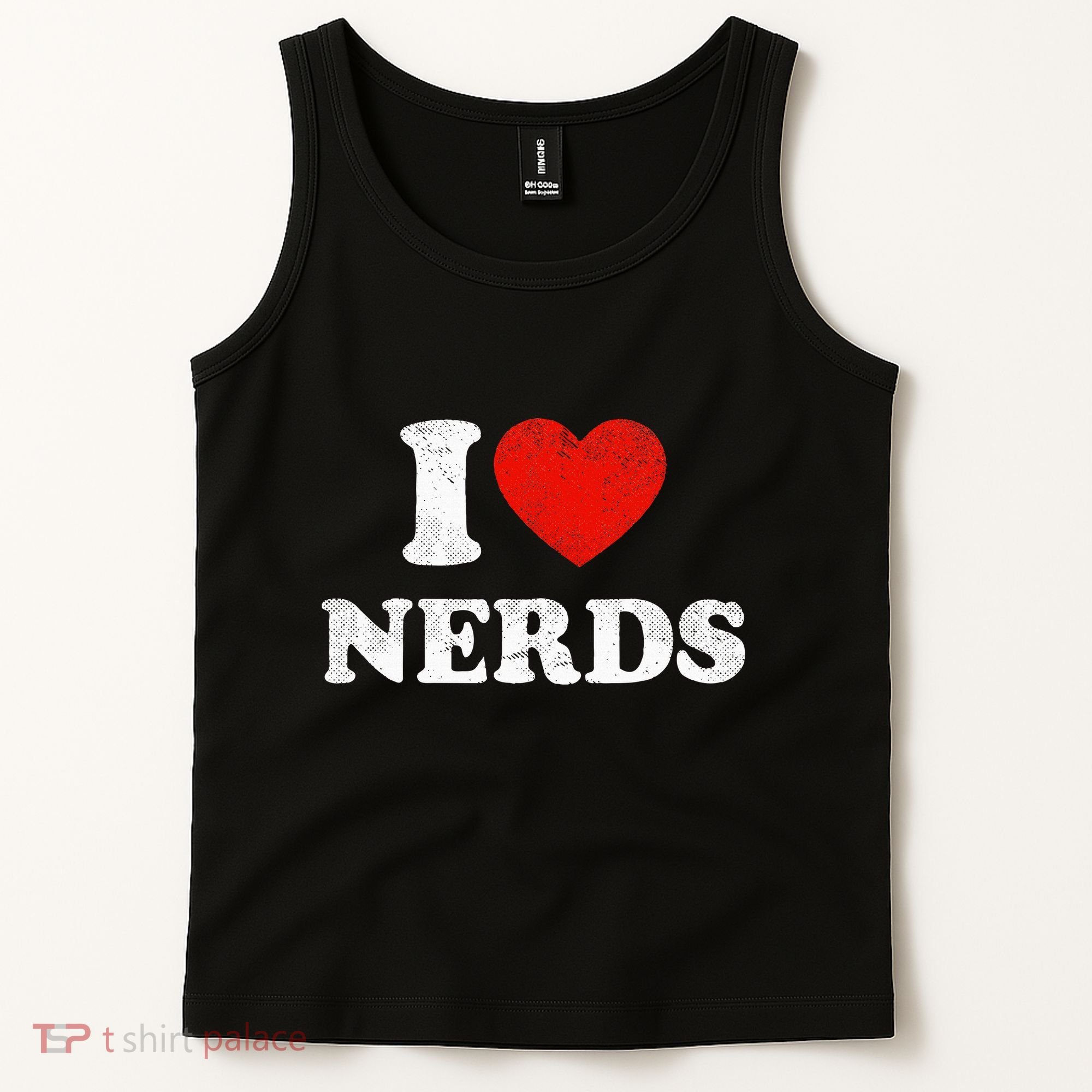 I Love Nerds Outfit Distressed I Heart Nerds Tank Top
