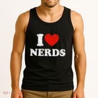 I Love Nerds Outfit Distressed I Heart Nerds Tank Top thumb 3