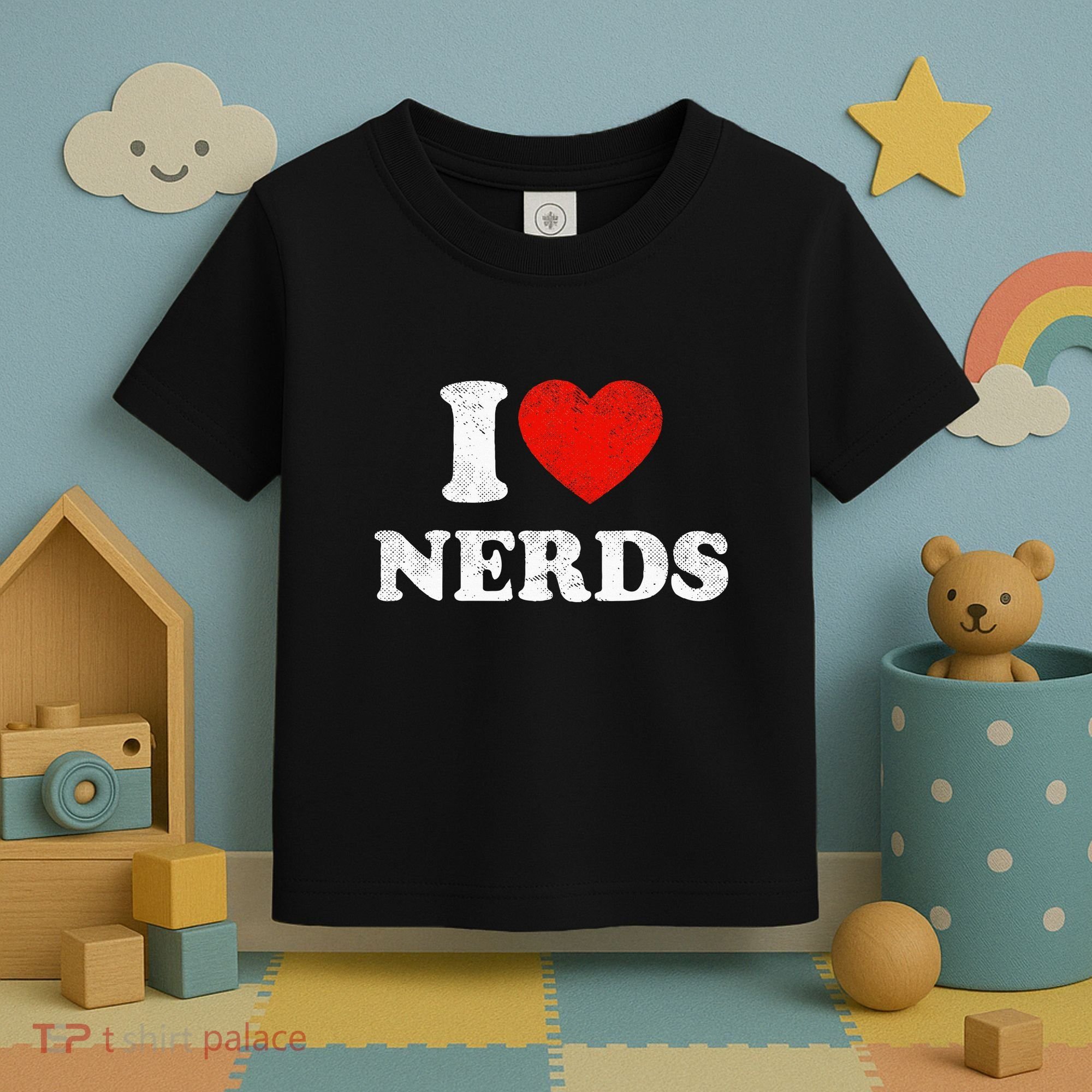 I Love Nerds Outfit Distressed I Heart Nerds Toddler T-Shirt