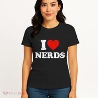 I Love Nerds Outfit Distressed I Heart Nerds Women's T-Shirt thumb 4
