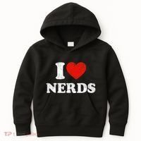 I Love Nerds Outfit Distressed I Heart Nerds Kids Hoodie thumb 0