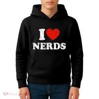 I Love Nerds Outfit Distressed I Heart Nerds Kids Hoodie thumb 4