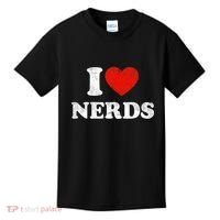 I Love Nerds Outfit Distressed I Heart Nerds Kids T-Shirt thumb 0