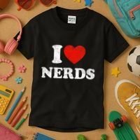 I Love Nerds Outfit Distressed I Heart Nerds Kids T-Shirt thumb 3