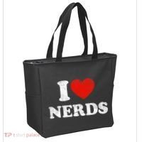 I Love Nerds Outfit Distressed I Heart Nerds Tote Bag thumb 2
