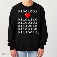 I Love Nerds I Heart Nerds In Binary Code For Geeks Women's Sweatshirt thumb 0