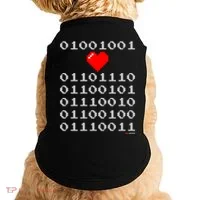 I Love Nerds I Heart Nerds In Binary Code For Geeks Doggie Tank thumb 0