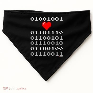 I Love Nerds I Heart Nerds In Binary Code For Geeks USA-Made Doggie Bandana