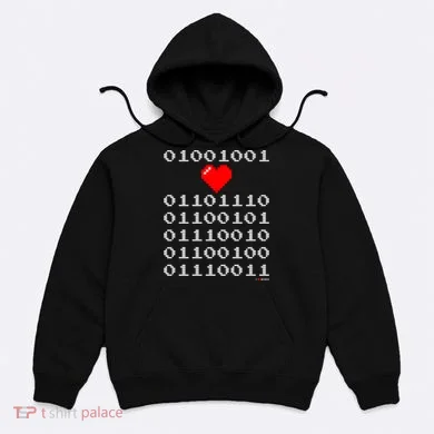 I Love Nerds I Heart Nerds In Binary Code For Geeks Hoodie