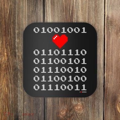 I Love Nerds I Heart Nerds In Binary Code For Geeks Coaster