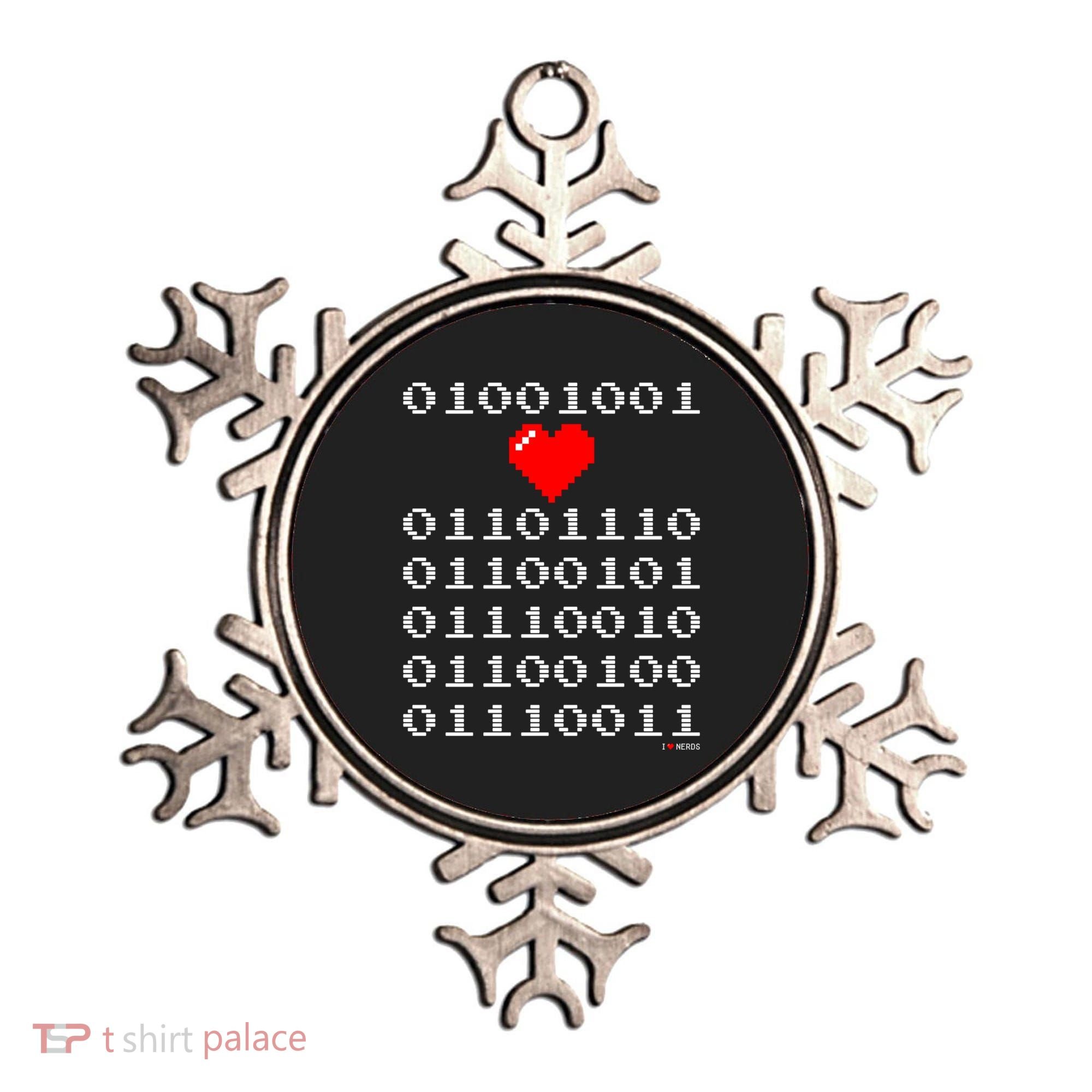 I Love Nerds I Heart Nerds In Binary Code For Geeks Ornament
