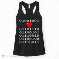 I Love Nerds I Heart Nerds In Binary Code For Geeks Women's Tank Top thumb 0